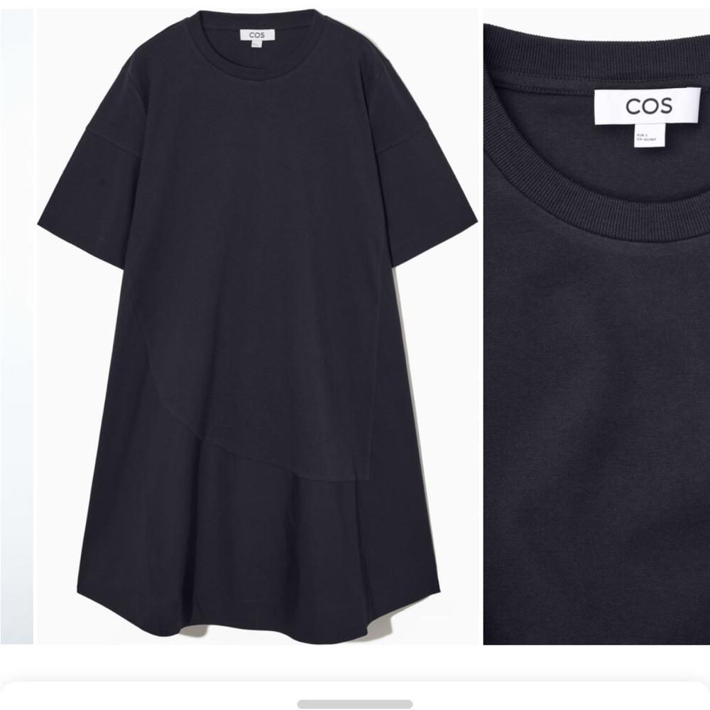 COS contrast panel navy dress small